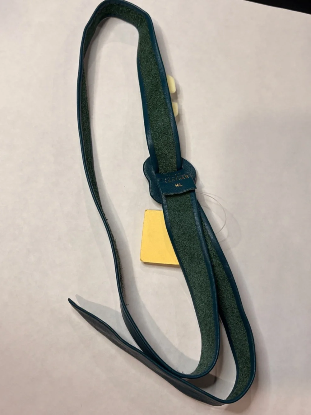 Authentic new 1984 Soft Leather Belt with Heart Buckle Suede Backing NWT